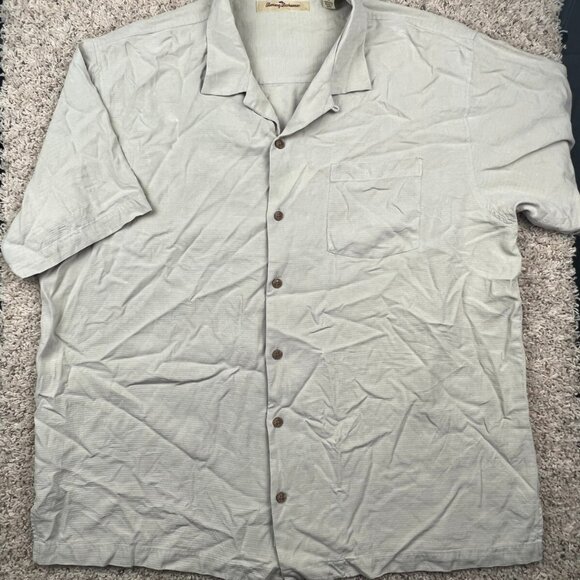 Tommy Bahama Men's XL Silk Ivory Short Sleeve Button Up Hawaii Luau Dad Shirt - Picture 5 of 8